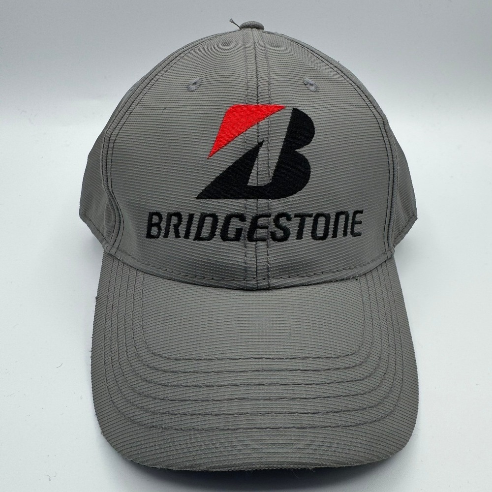 Bridgestone Golf Hat Cap Gray Adjustable Baseball Logo One Size Fits All